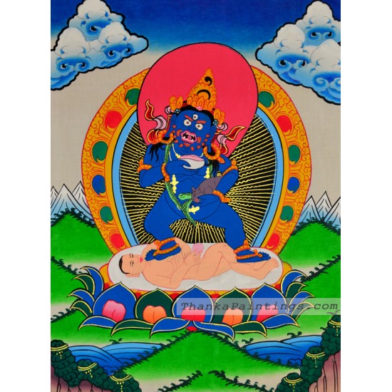 Black Kubera Figure Thangka