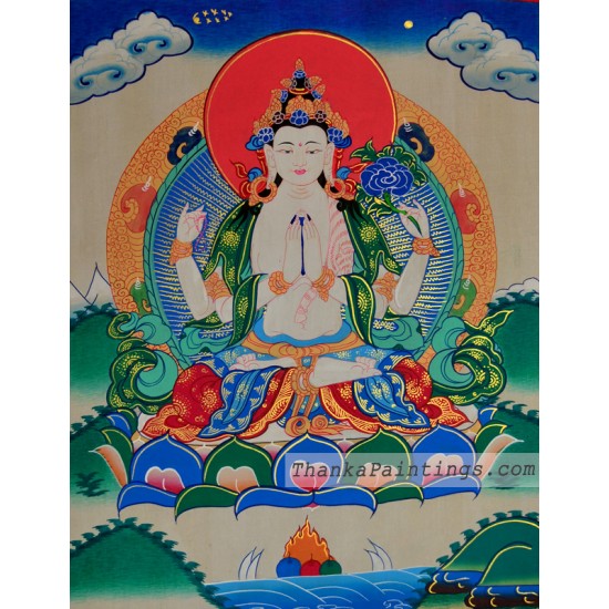 Chenrezig Figure Thangka